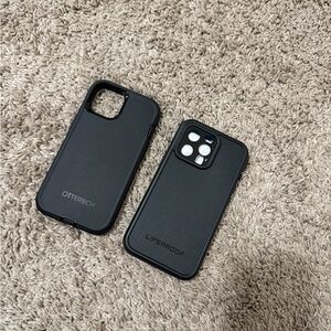 NWOT - iPhone 13 Pro - OtterBox & LifeProof Black Dual Phone Case BUNDLE